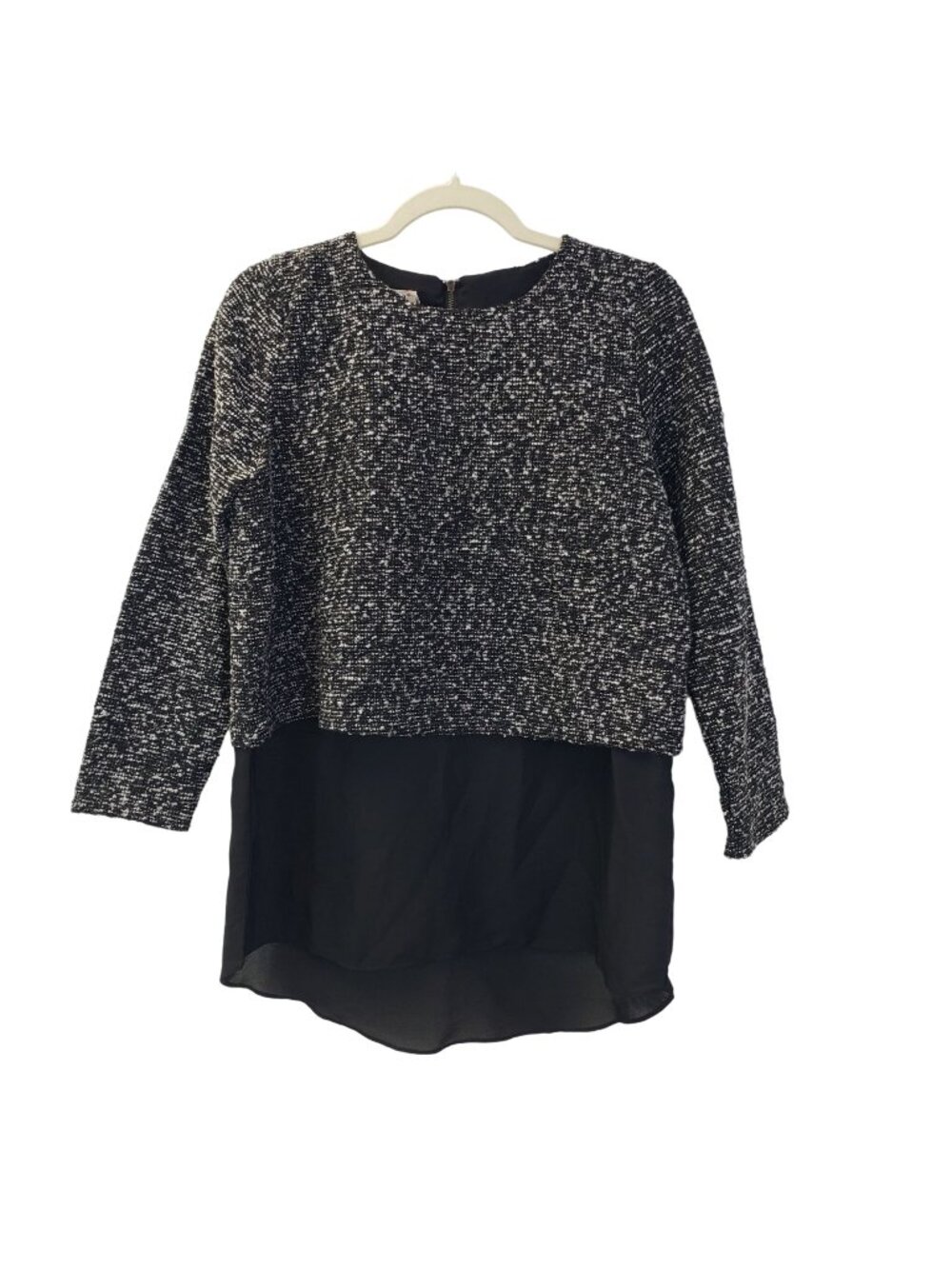 NWT Gumuxi Mixed Media Tweed Top Size Large
